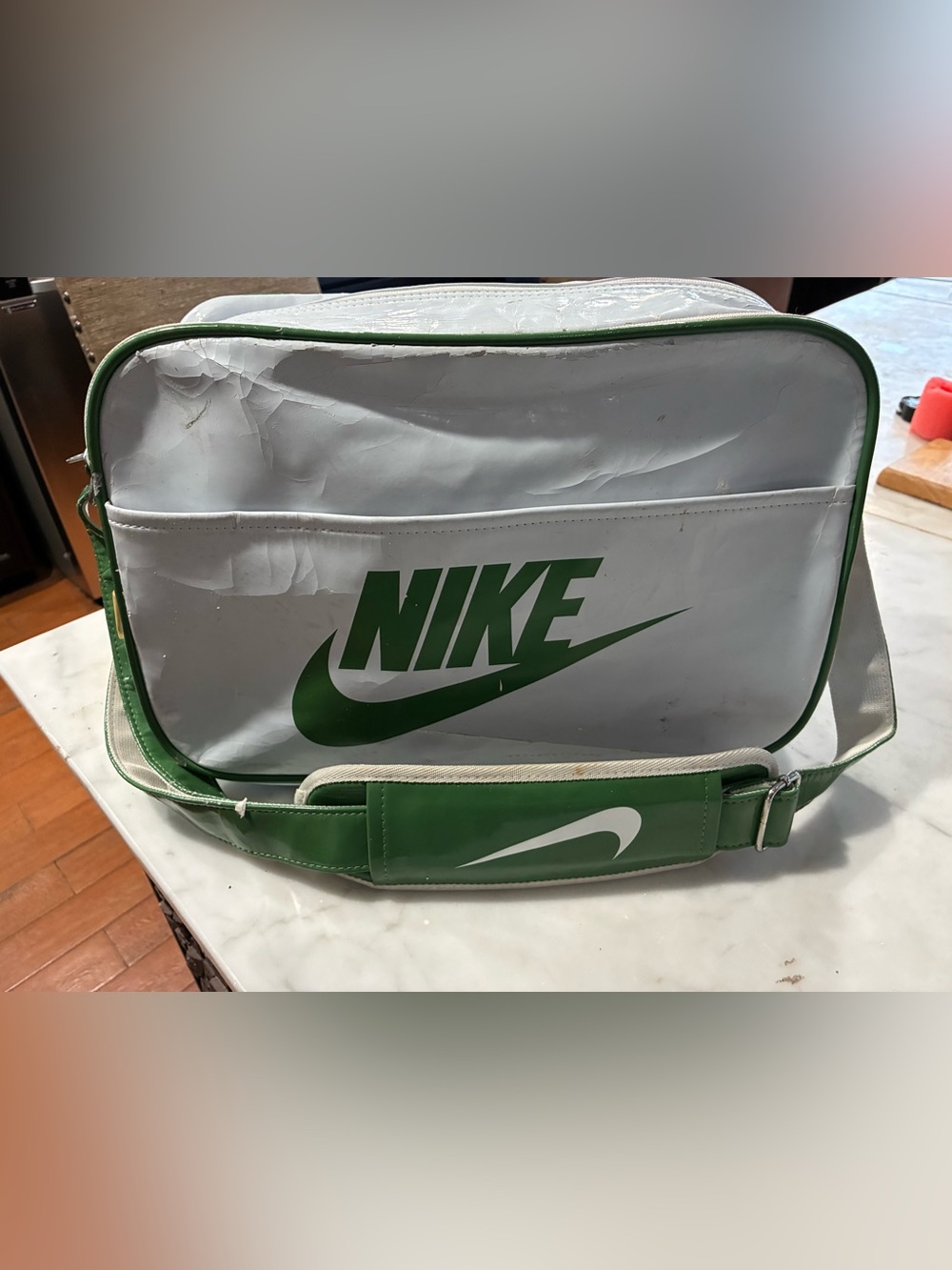 Nike Green Light Blue Tote Bag Adjustable Strap, Vintage Y2K